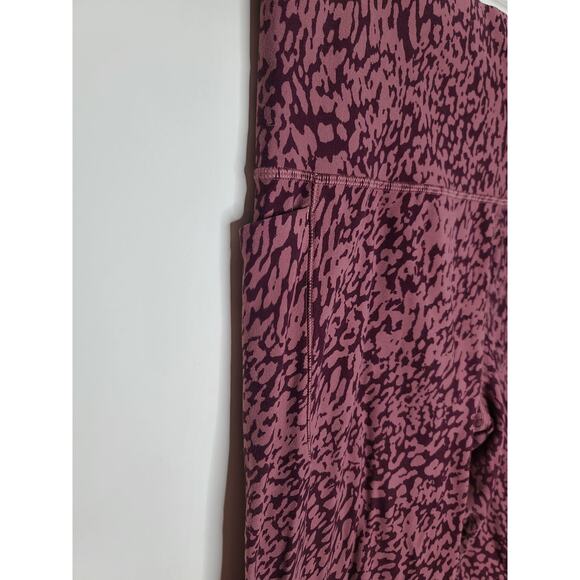 Athleta Salutation Stash pocket 7/8 legging mauve pink animal print - 1X - Picture 2 of 8